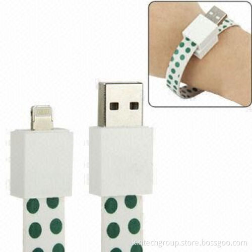 Dots Pattern Wristbands Magnet USB Data Charging Cable for iPhone 5, OEM Orders are Welcome
